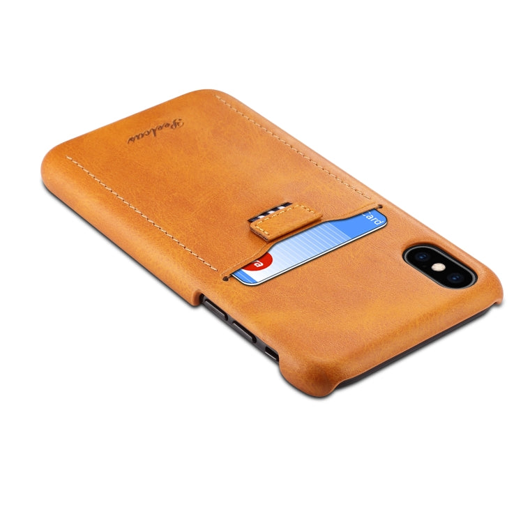 For iPhone XS Max peelcas Shockproof TPU + PU Protective Case with Card Slot