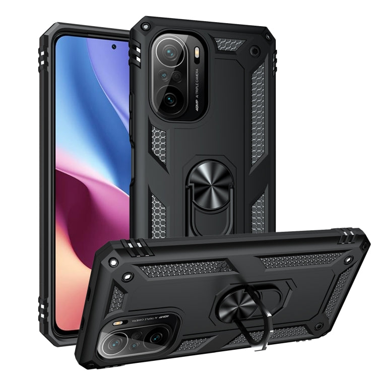 For Xiaomi Poco F3 Shockproof TPU + PC Phone Case with 360 Degree Rotating Holder