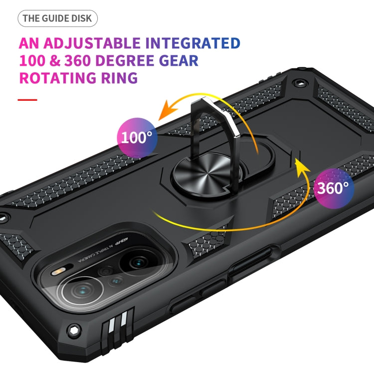For Xiaomi Poco F3 Shockproof TPU + PC Phone Case with 360 Degree Rotating Holder