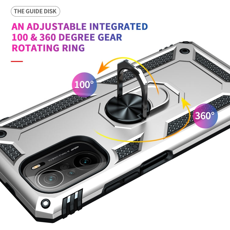 For Xiaomi Poco F3 Shockproof TPU + PC Phone Case with 360 Degree Rotating Holder