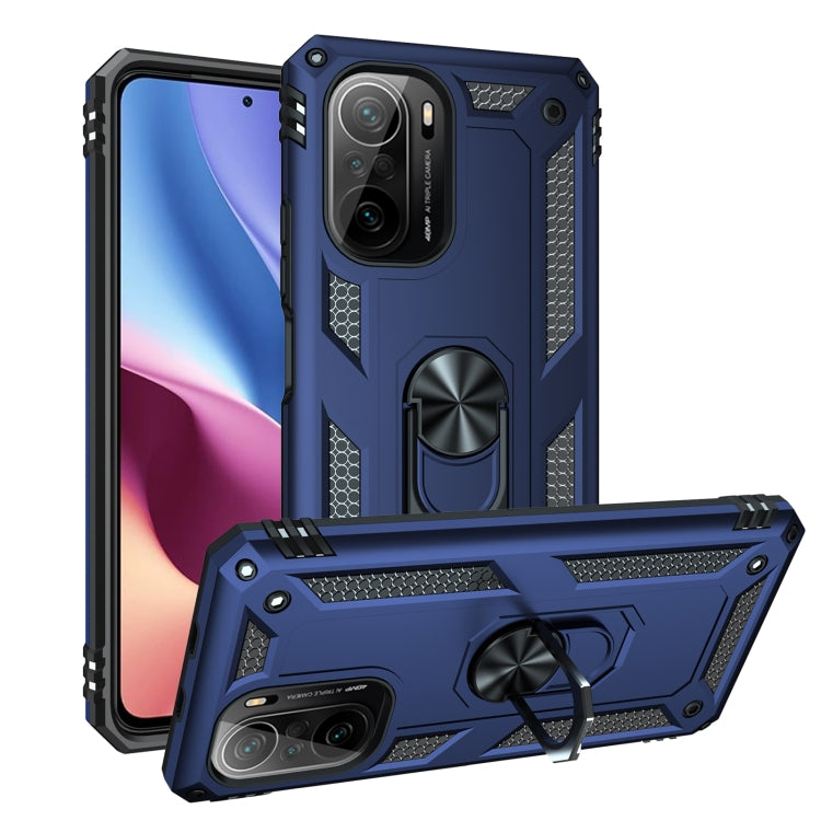 For Xiaomi Poco F3 Shockproof TPU + PC Phone Case with 360 Degree Rotating Holder