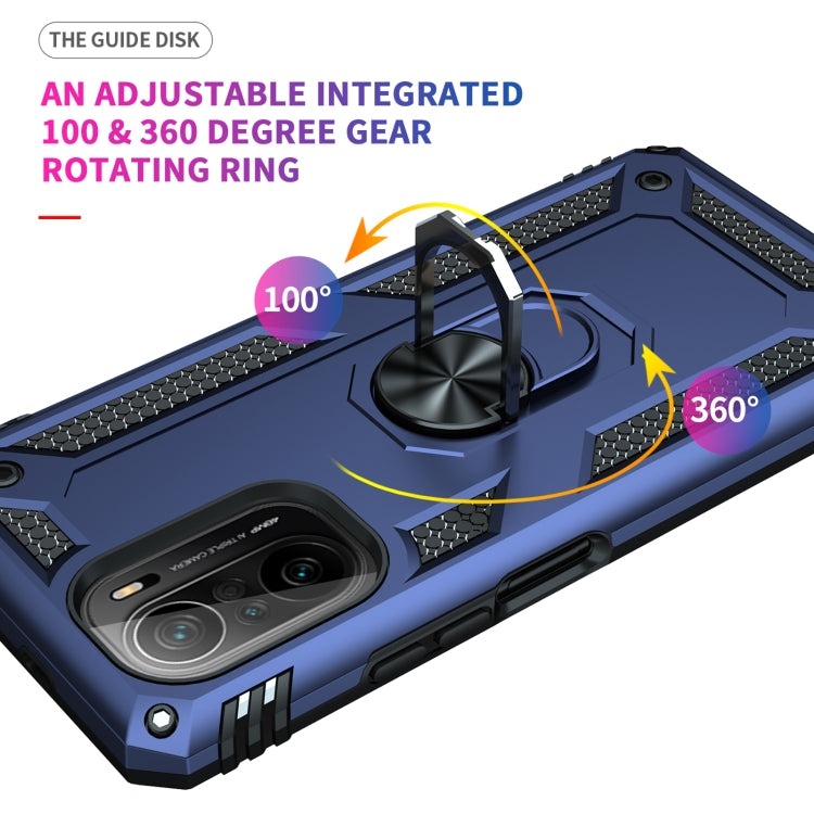 For Xiaomi Poco F3 Shockproof TPU + PC Phone Case with 360 Degree Rotating Holder