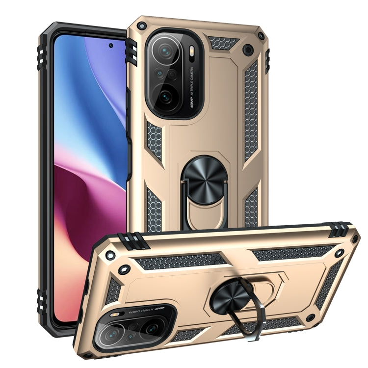 For Xiaomi Poco F3 Shockproof TPU + PC Phone Case with 360 Degree Rotating Holder