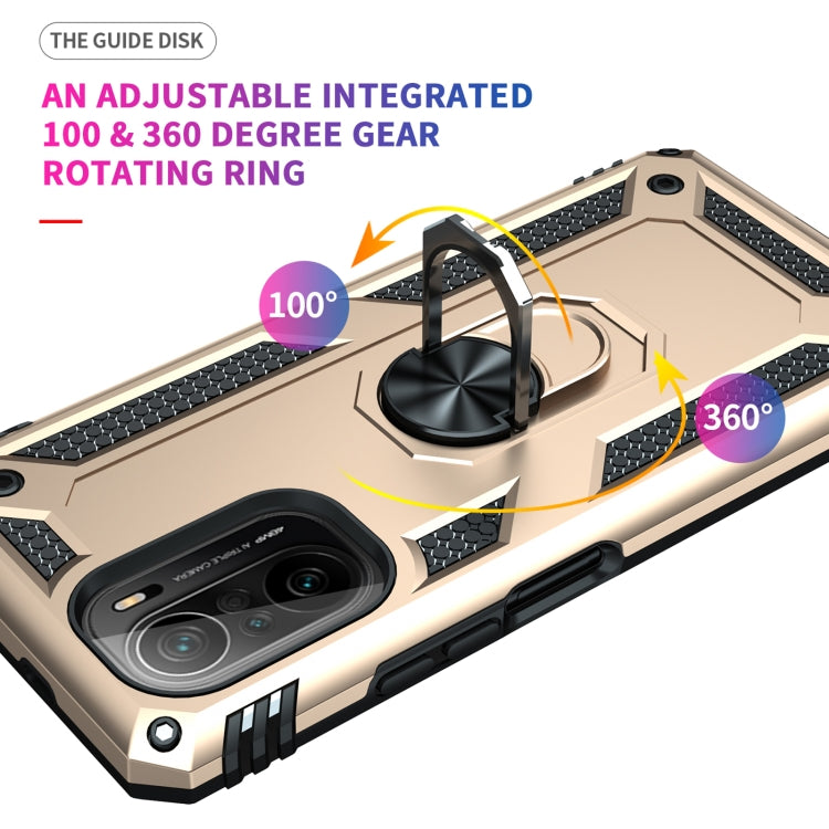 For Xiaomi Poco F3 Shockproof TPU + PC Phone Case with 360 Degree Rotating Holder