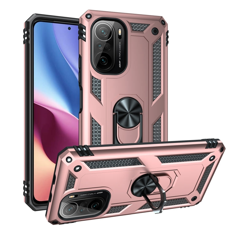 For Xiaomi Poco F3 Shockproof TPU + PC Phone Case with 360 Degree Rotating Holder