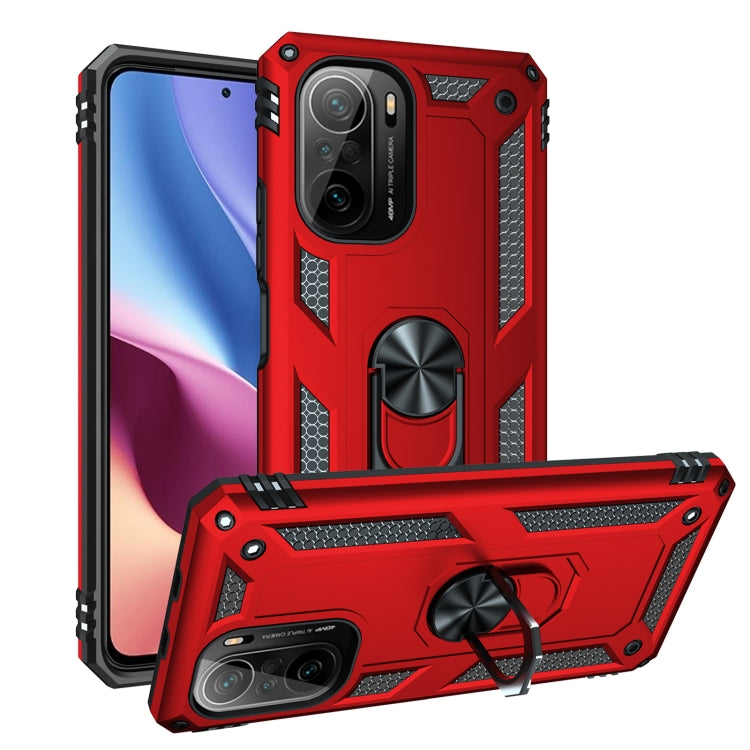 For Xiaomi Poco F3 Shockproof TPU + PC Phone Case with 360 Degree Rotating Holder