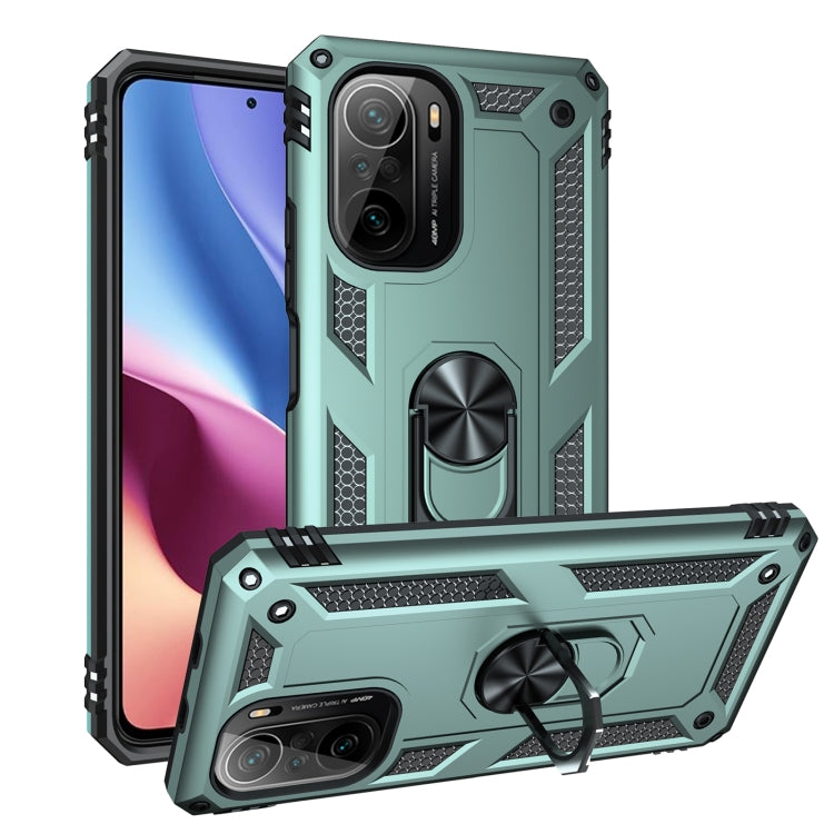 For Xiaomi Poco F3 Shockproof TPU + PC Phone Case with 360 Degree Rotating Holder
