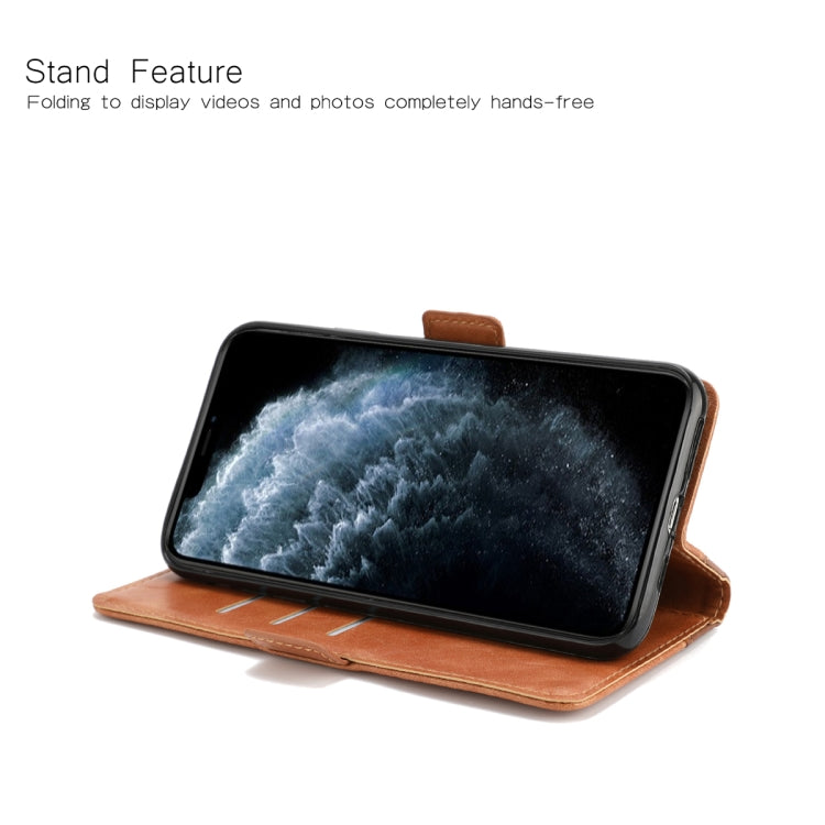 For iPhone 11 Pro Retro Texture Contrast Color Splicing Horizontal Flip TPU + PU Leather Case with Card Slots & Holder & Wallet