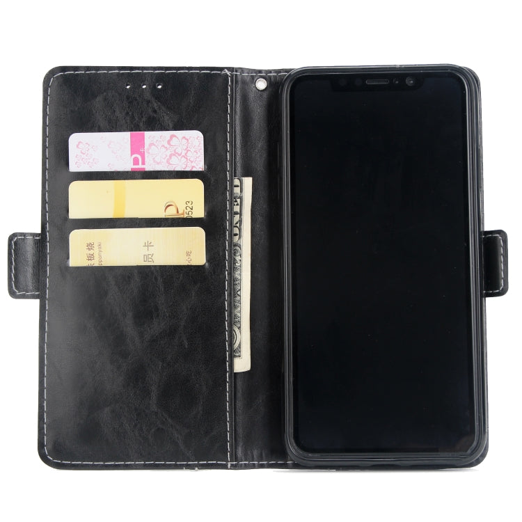 For iPhone XS Max Retro Texture Contrast Color Splicing Horizontal Flip TPU + PU Leather Case with Card Slots & Holder & Wallet