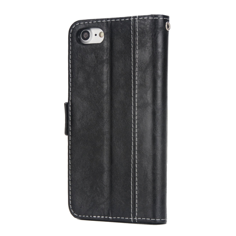 For iPhone SE 2020 & 8 & 7 Retro Texture Contrast Color Splicing Horizontal Flip TPU + PU Leather Case with Card Slots & Holder & Wallet