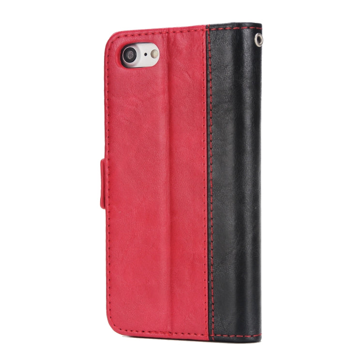For iPhone SE 2020 & 8 & 7 Retro Texture Contrast Color Splicing Horizontal Flip TPU + PU Leather Case with Card Slots & Holder & Wallet
