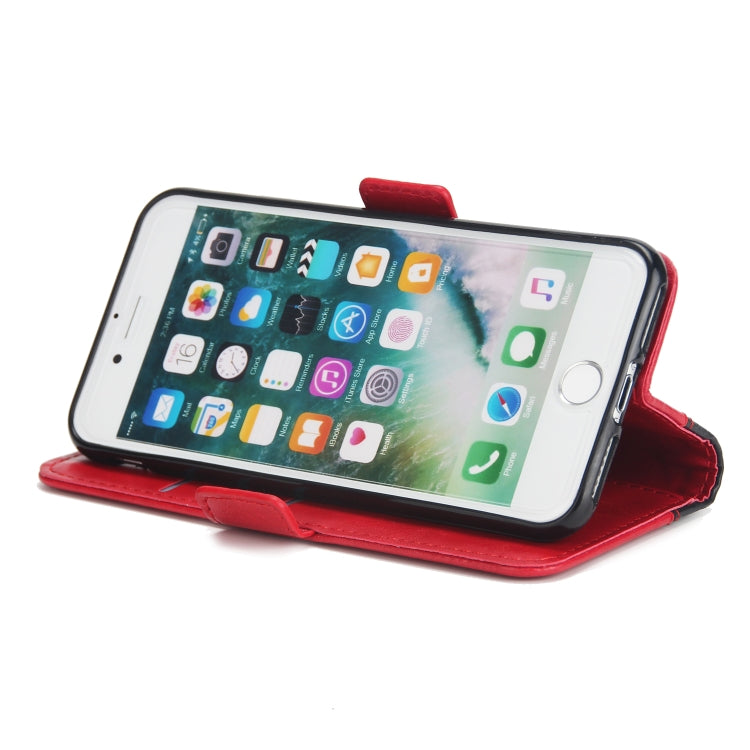 For iPhone SE 2020 & 8 & 7 Retro Texture Contrast Color Splicing Horizontal Flip TPU + PU Leather Case with Card Slots & Holder & Wallet