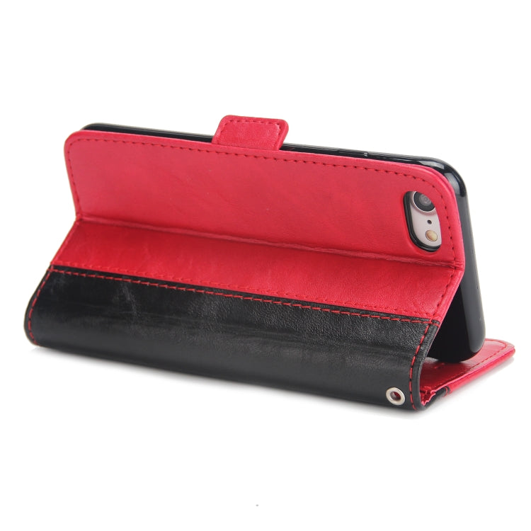 For iPhone SE 2020 & 8 & 7 Retro Texture Contrast Color Splicing Horizontal Flip TPU + PU Leather Case with Card Slots & Holder & Wallet