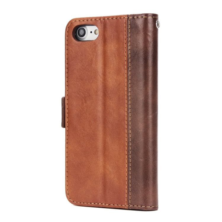 For iPhone SE 2020 & 8 & 7 Retro Texture Contrast Color Splicing Horizontal Flip TPU + PU Leather Case with Card Slots & Holder & Wallet