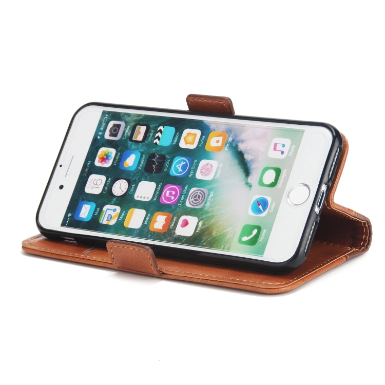 For iPhone SE 2020 & 8 & 7 Retro Texture Contrast Color Splicing Horizontal Flip TPU + PU Leather Case with Card Slots & Holder & Wallet