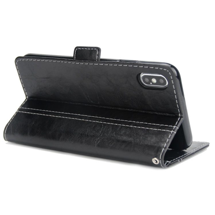 For iPhone X / XS Retro Texture Contrast Color Splicing Horizontal Flip TPU + PU Leather Case with Card Slots & Holder & Wallet