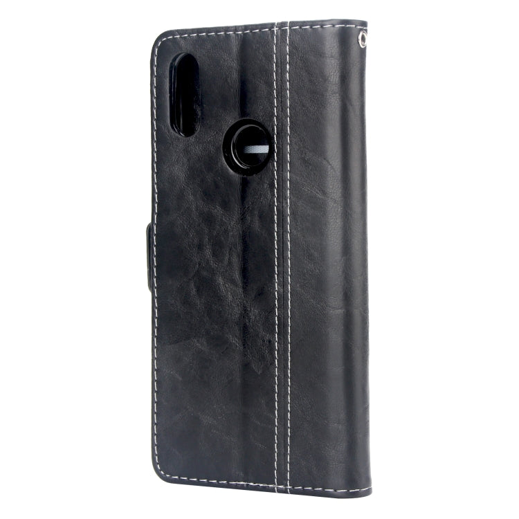 For Xiaomi Redmi Note 7 Retro Texture Contrast Color Splicing Horizontal Flip TPU + PU Leather Case with Card Slots & Holder & Wallet