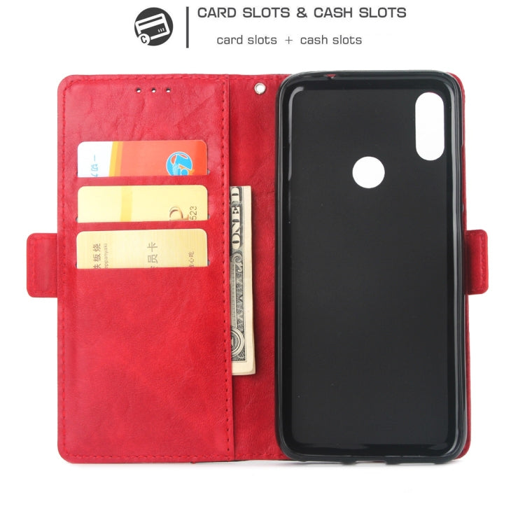 For Xiaomi Redmi Note 7 Retro Texture Contrast Color Splicing Horizontal Flip TPU + PU Leather Case with Card Slots & Holder & Wallet