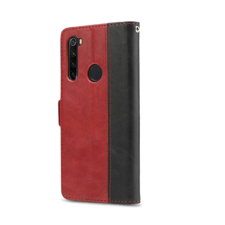 For Xiaomi Redmi Note 8 Retro Texture Contrast Color Splicing Horizontal Flip TPU + PU Leather Case with Card Slots & Holder & Wallet