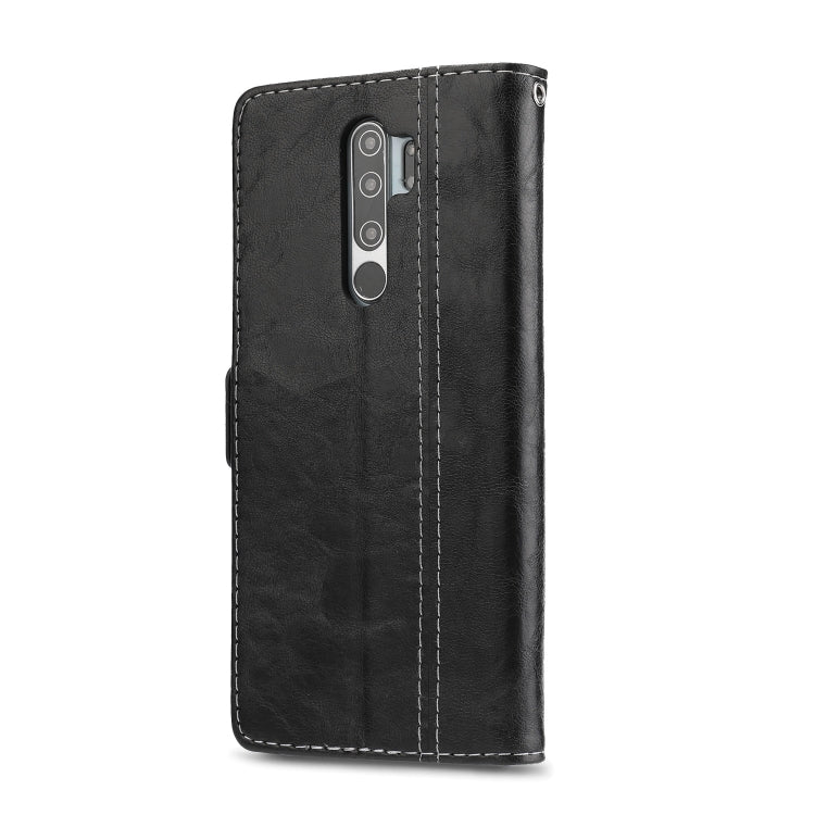 For Xiaomi Redmi Note 8 Pro Retro Texture Contrast Color Splicing Horizontal Flip TPU + PU Leather Case with Card Slots & Holder & Wallet