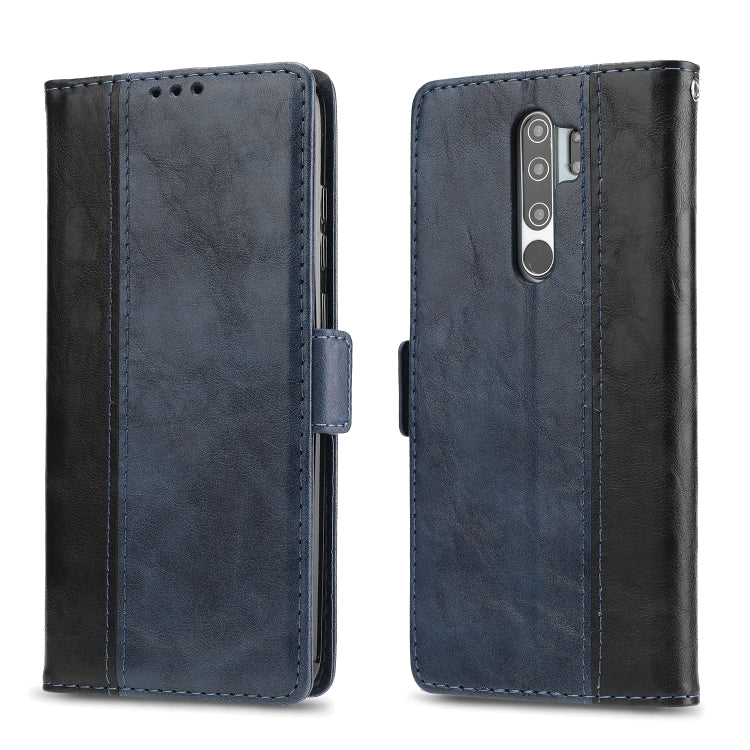 For Xiaomi Redmi Note 8 Pro Retro Texture Contrast Color Splicing Horizontal Flip TPU + PU Leather Case with Card Slots & Holder & Wallet