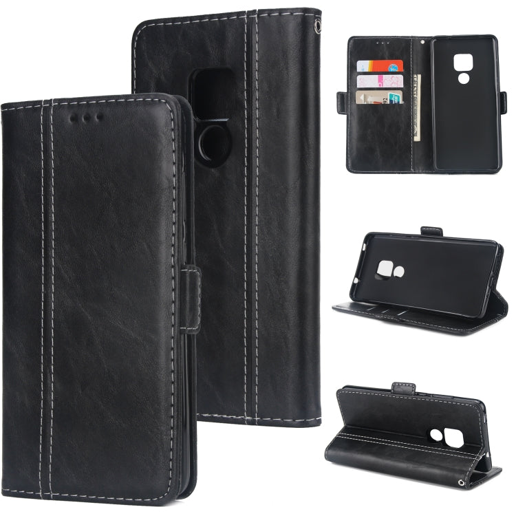 For Huawei Mate 20 Retro Texture Contrast Color Splicing Horizontal Flip TPU + PU Leather Case with Card Slots & Holder & Wallet