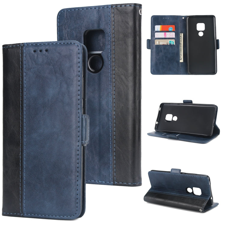 For Huawei Mate 20 Retro Texture Contrast Color Splicing Horizontal Flip TPU + PU Leather Case with Card Slots & Holder & Wallet