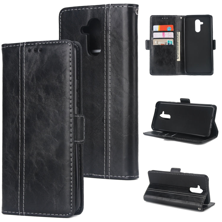 For Huawei Mate 20 Lite Retro Texture Contrast Color Splicing Horizontal Flip TPU + PU Leather Case with Card Slots & Holder & Wallet