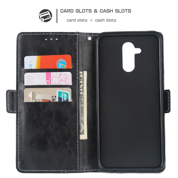 For Huawei Mate 20 Lite Retro Texture Contrast Color Splicing Horizontal Flip TPU + PU Leather Case with Card Slots & Holder & Wallet