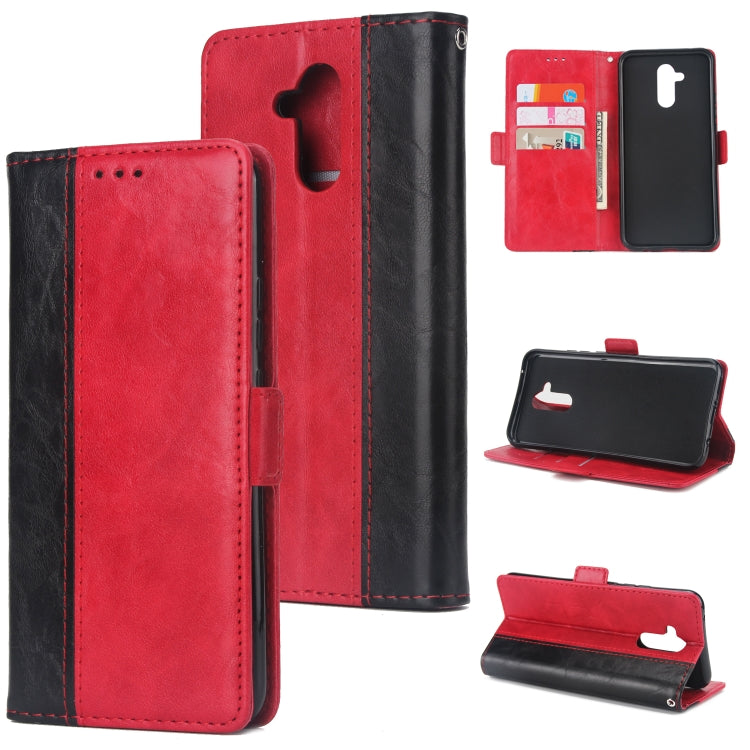 For Huawei Mate 20 Lite Retro Texture Contrast Color Splicing Horizontal Flip TPU + PU Leather Case with Card Slots & Holder & Wallet