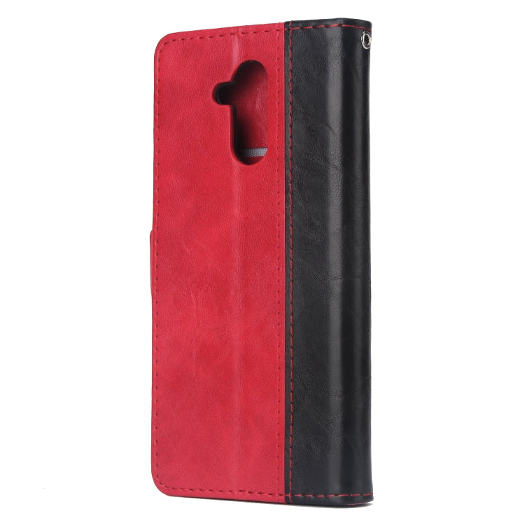 For Huawei Mate 20 Lite Retro Texture Contrast Color Splicing Horizontal Flip TPU + PU Leather Case with Card Slots & Holder & Wallet