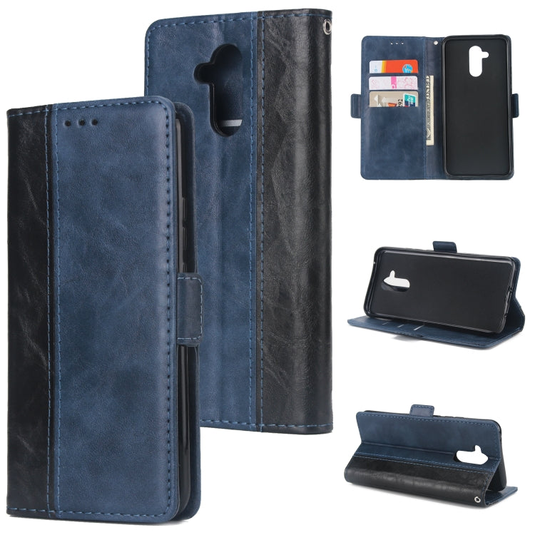 For Huawei Mate 20 Lite Retro Texture Contrast Color Splicing Horizontal Flip TPU + PU Leather Case with Card Slots & Holder & Wallet