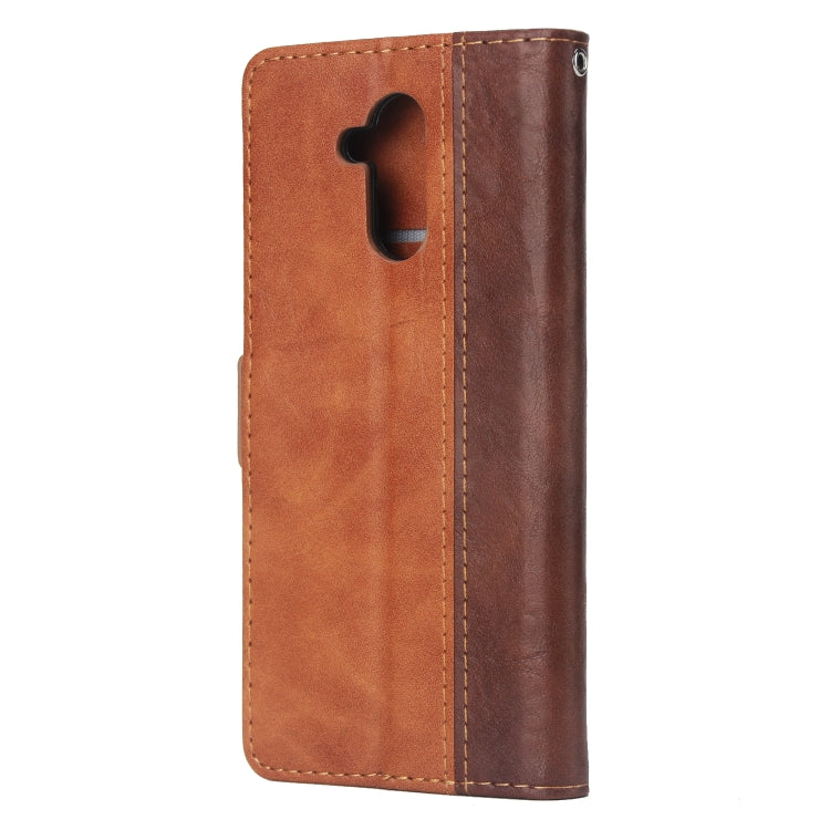For Huawei Mate 20 Lite Retro Texture Contrast Color Splicing Horizontal Flip TPU + PU Leather Case with Card Slots & Holder & Wallet