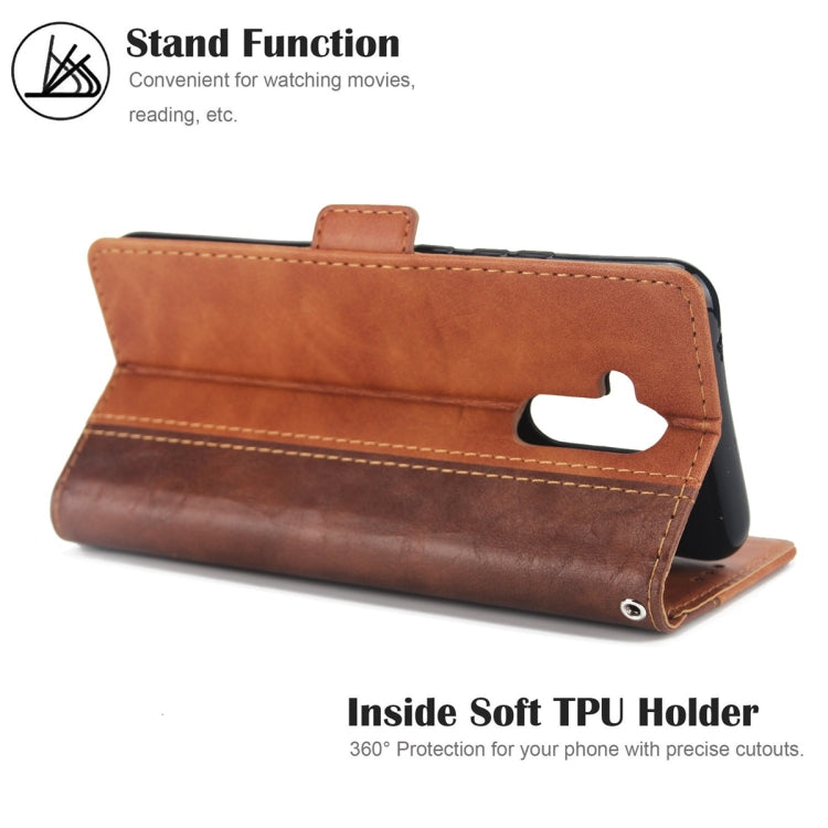 For Huawei Mate 20 Lite Retro Texture Contrast Color Splicing Horizontal Flip TPU + PU Leather Case with Card Slots & Holder & Wallet