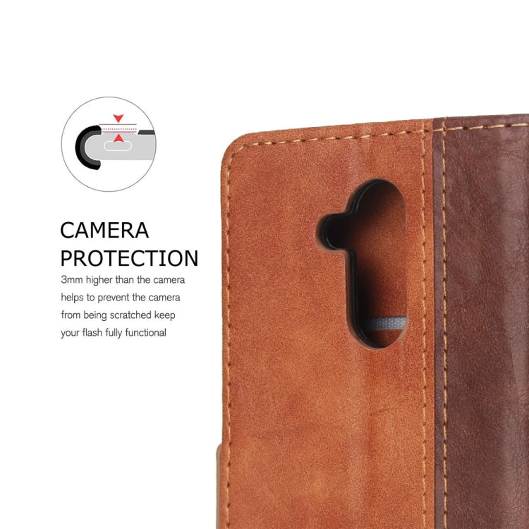 For Huawei Mate 20 Lite Retro Texture Contrast Color Splicing Horizontal Flip TPU + PU Leather Case with Card Slots & Holder & Wallet