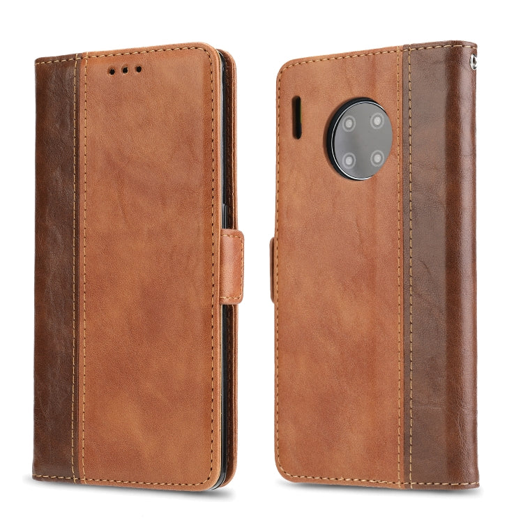 For Huawei Mate 30 Pro Retro Texture Contrast Color Splicing Horizontal Flip TPU + PU Leather Case with Card Slots & Holder & Wallet