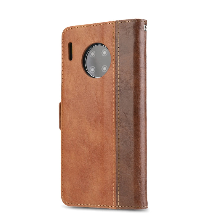 For Huawei Mate 30 Pro Retro Texture Contrast Color Splicing Horizontal Flip TPU + PU Leather Case with Card Slots & Holder & Wallet