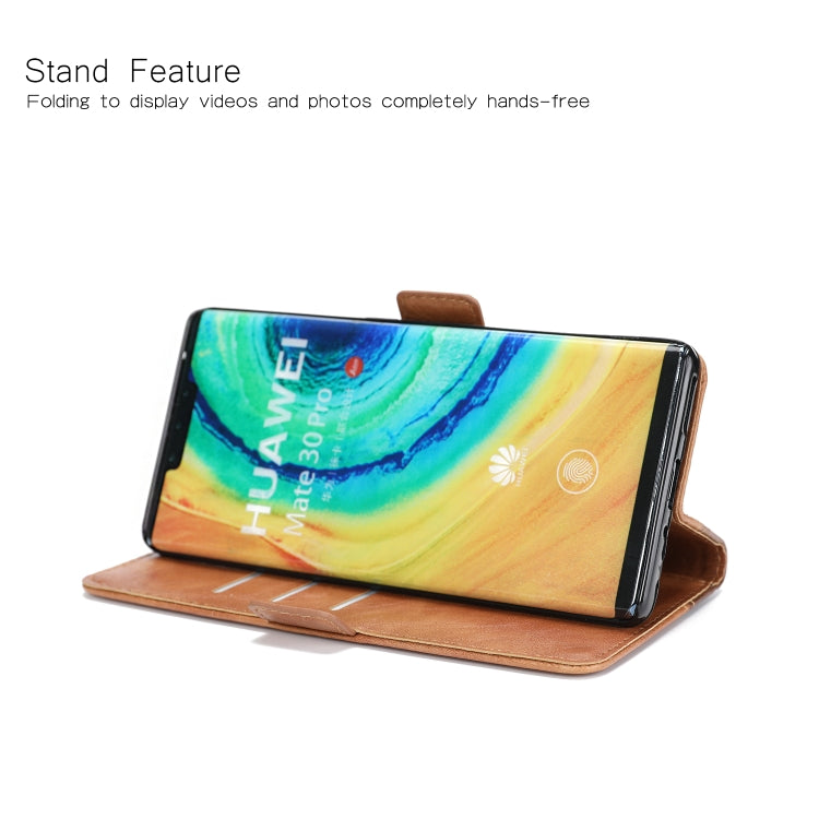 For Huawei Mate 30 Pro Retro Texture Contrast Color Splicing Horizontal Flip TPU + PU Leather Case with Card Slots & Holder & Wallet
