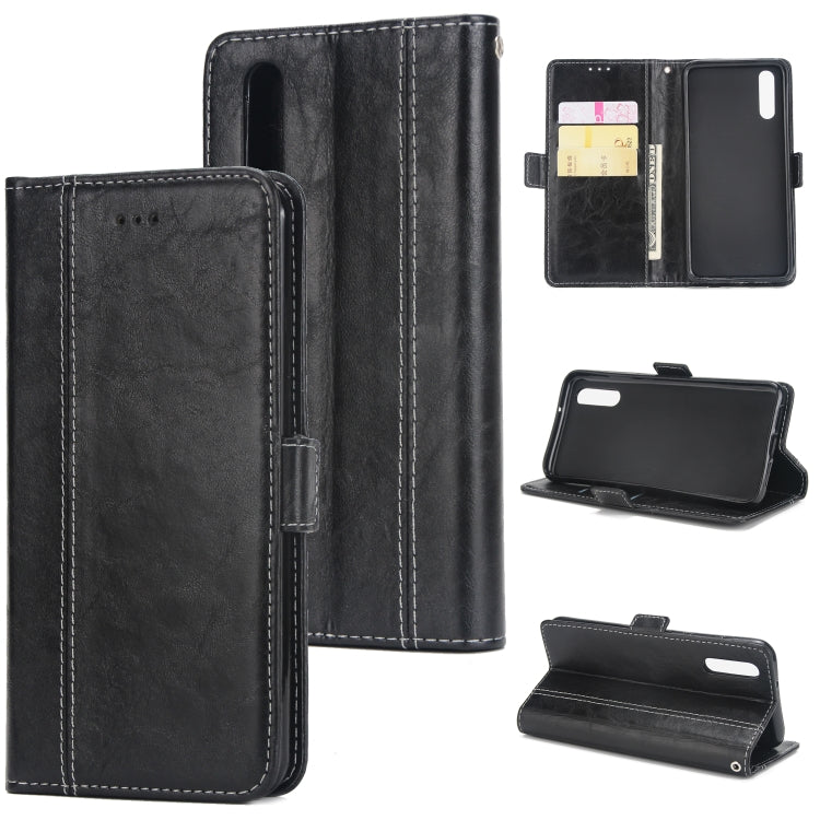 For Huawei P20 Retro Texture Contrast Color Splicing Horizontal Flip TPU + PU Leather Case with Card Slots & Holder & Wallet