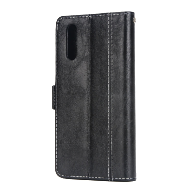 For Huawei P20 Retro Texture Contrast Color Splicing Horizontal Flip TPU + PU Leather Case with Card Slots & Holder & Wallet