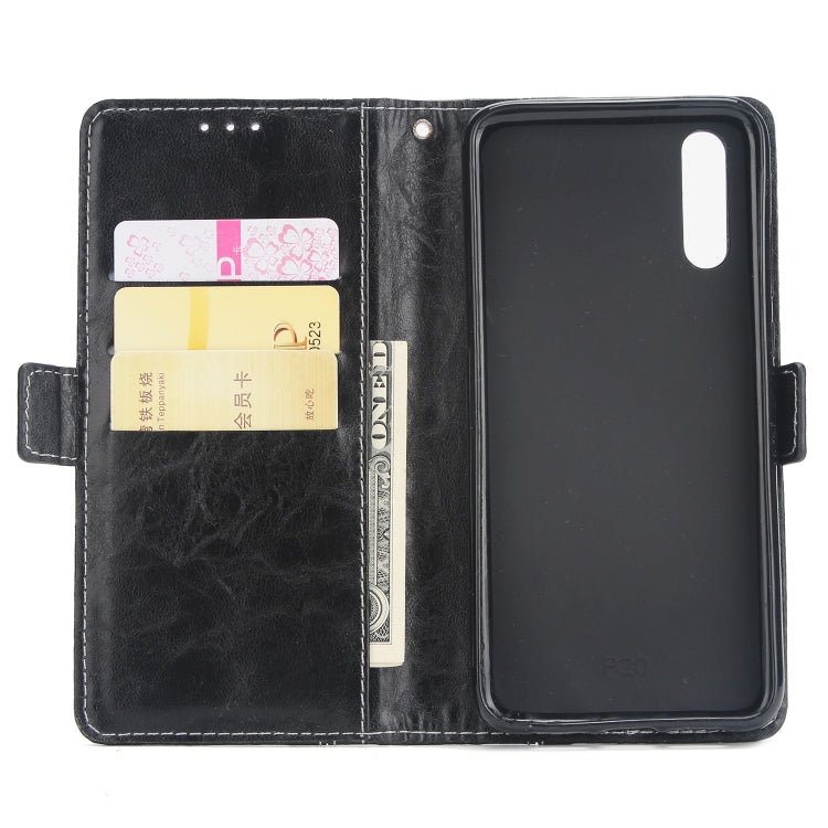 For Huawei P20 Retro Texture Contrast Color Splicing Horizontal Flip TPU + PU Leather Case with Card Slots & Holder & Wallet