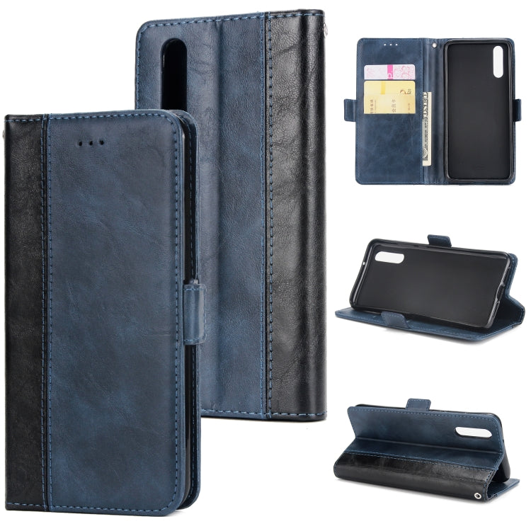 For Huawei P20 Retro Texture Contrast Color Splicing Horizontal Flip TPU + PU Leather Case with Card Slots & Holder & Wallet