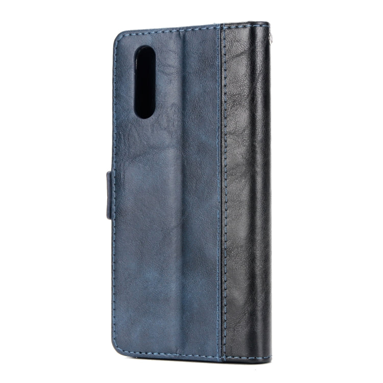 For Huawei P20 Retro Texture Contrast Color Splicing Horizontal Flip TPU + PU Leather Case with Card Slots & Holder & Wallet