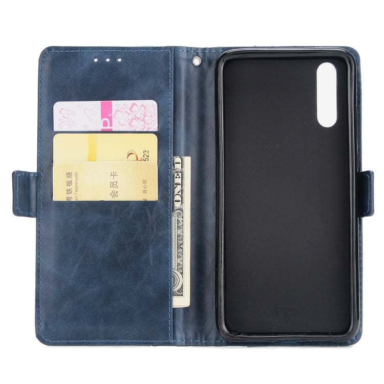 For Huawei P20 Retro Texture Contrast Color Splicing Horizontal Flip TPU + PU Leather Case with Card Slots & Holder & Wallet