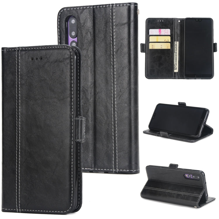 For Huawei P20 Pro Retro Texture Contrast Color Splicing Horizontal Flip TPU + PU Leather Case with Card Slots & Holder & Wallet