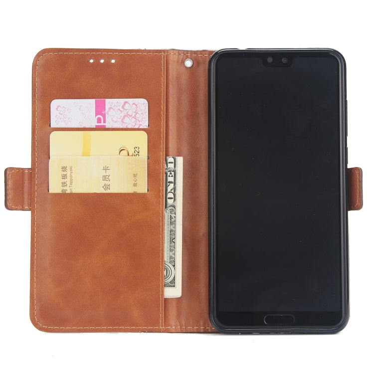 For Huawei P20 Pro Retro Texture Contrast Color Splicing Horizontal Flip TPU + PU Leather Case with Card Slots & Holder & Wallet