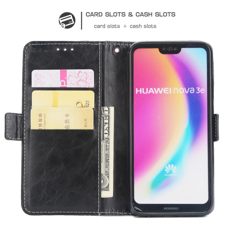 For Huawei P20 Lite / nova 3e Retro Texture Contrast Color Splicing Horizontal Flip TPU + PU Leather Case with Card Slots & Holder & Wallet