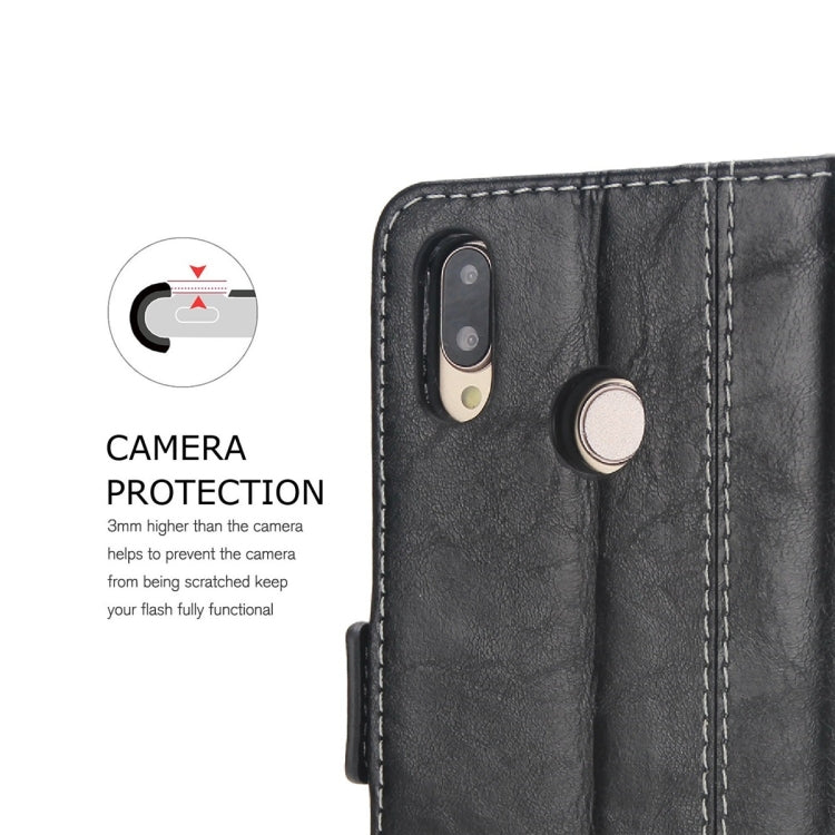 For Huawei P20 Lite / nova 3e Retro Texture Contrast Color Splicing Horizontal Flip TPU + PU Leather Case with Card Slots & Holder & Wallet