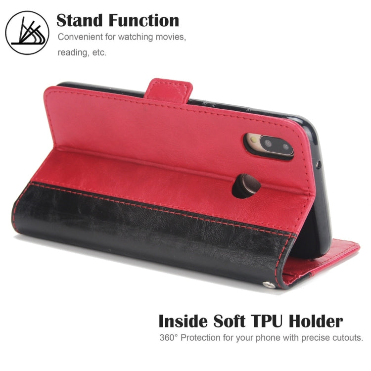 For Huawei P20 Lite / nova 3e Retro Texture Contrast Color Splicing Horizontal Flip TPU + PU Leather Case with Card Slots & Holder & Wallet