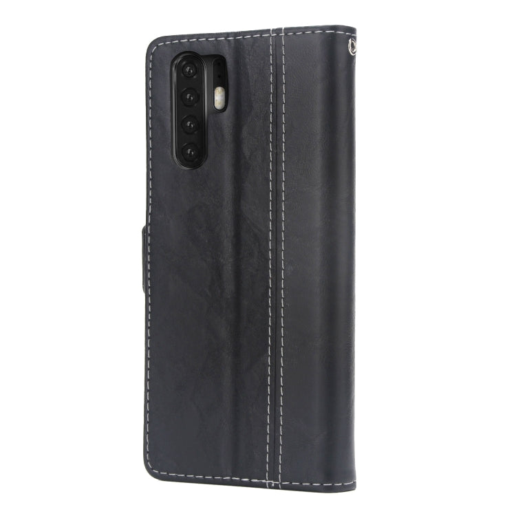 For Huawei P30 Pro Retro Texture Contrast Color Splicing Horizontal Flip TPU + PU Leather Case with Card Slots & Holder & Wallet